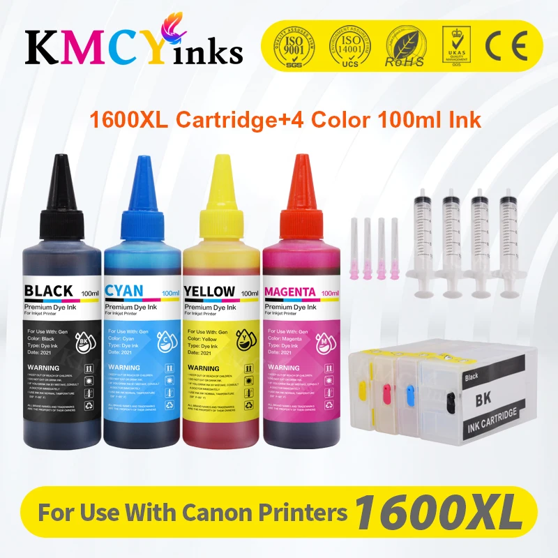 

KMCYinks PGI-1200 PGI-1500 pgi1600 Empty Refillable ink cartridge for Canon MAXIFY MB2340 MB2040 MB2050 MB2350 With Chips