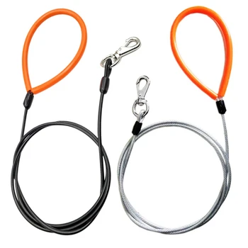 

Large Dog Training Leashes Indestructible Safety anti-bite traction rope pet chain wire rope With Buffer Spring O