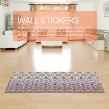 

10PCS 3D Flower Printed Ceramic Tile Printing Film PVC Waterproof Floor Contact Paper Covering DIY Self-adhensive Wall Sticker