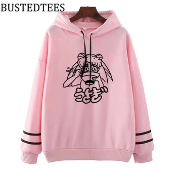 

Sailor Moon Hoodies Women Autumn Winter Trendy Korean Style Simple Casual Harajuku Soft Loose Womens Clothing Cartoon Tops