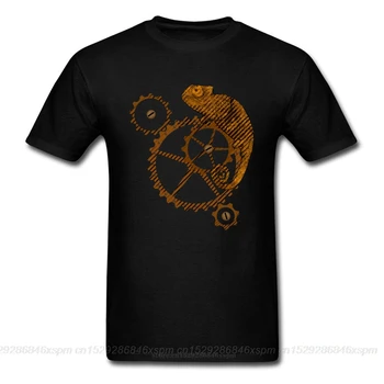 

one yona Steampunk Chameleon Dragon Vintage Tshirts Mens Aesthetic Sherlock Machine T Shirt 100% Cotton Faddish Tops Tees New