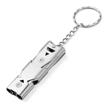 Набор карабинов для кемпинга из 2 предметов, аварийный свисток с двойной трубкой, набор зажимов для ключей в форме D, инструменты для кемпинга