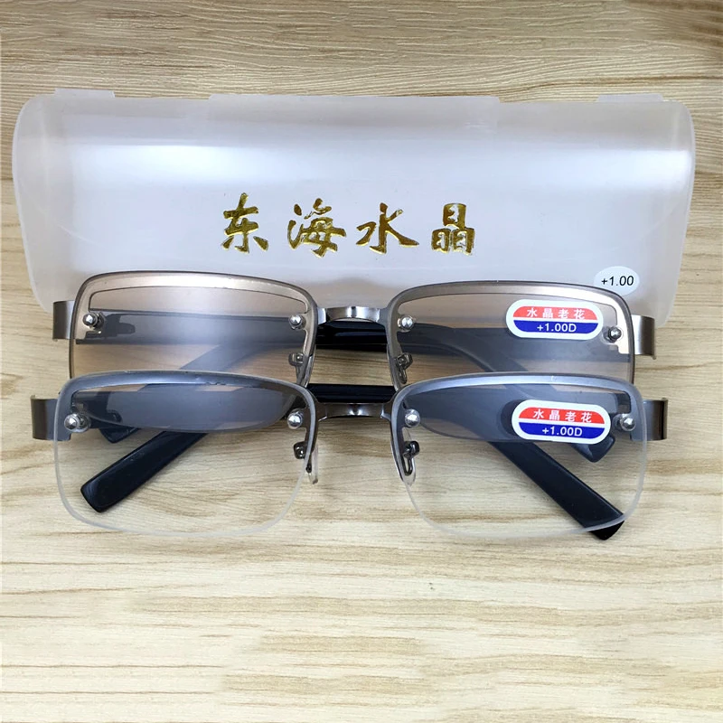 Cubojue стекло для чтения es для мужчин и женщин Кристалл коричневый солнечные очки для чтения диоптрий Пресбиопия против царапин UV400