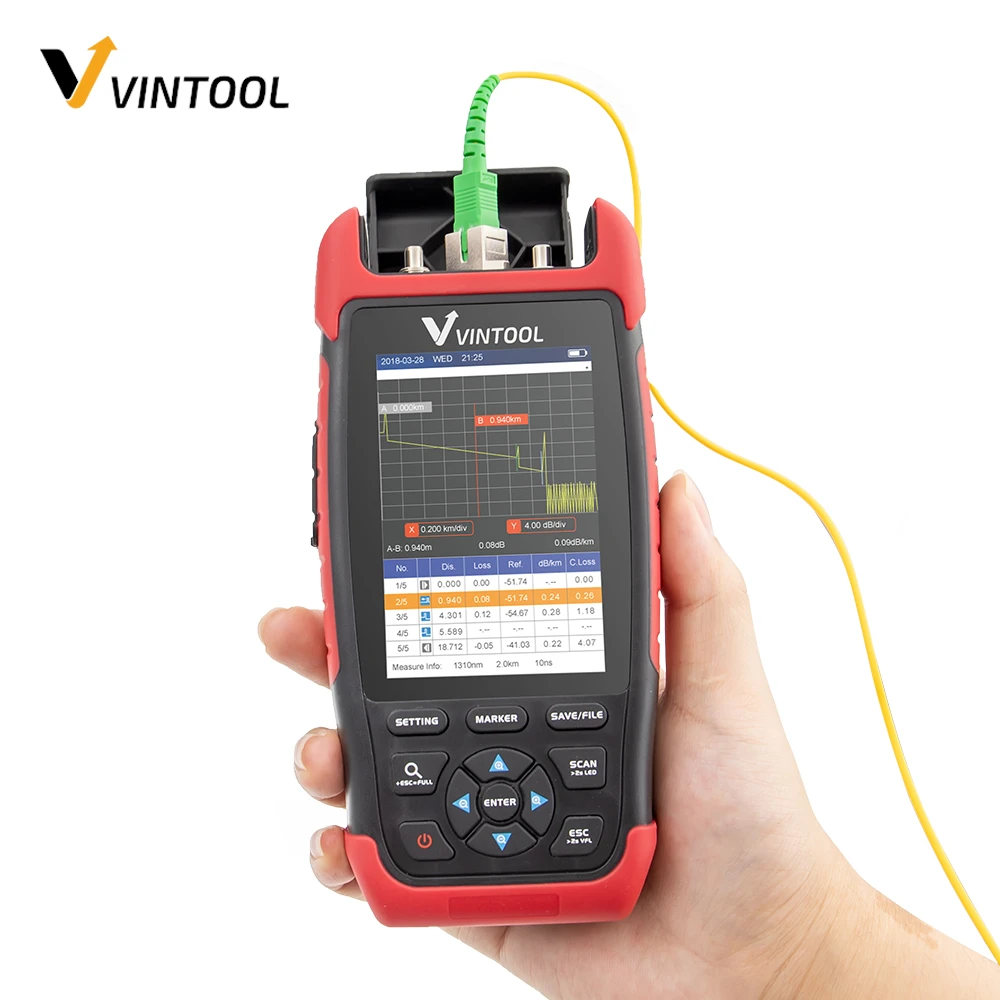 Multifunction Mini Otdr Fiber Optic Reflectometer With 8 Functions 22db