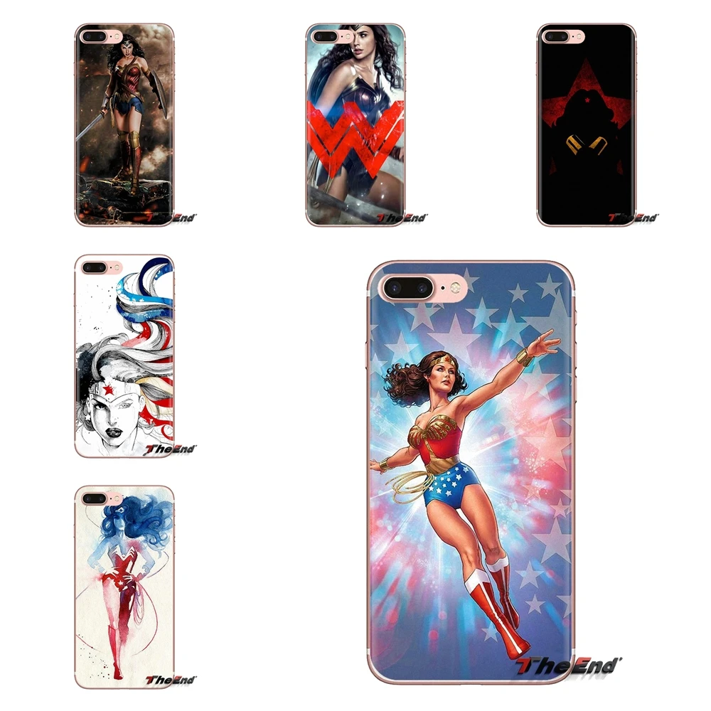 For Huawei G7 G8 P7 P8 P9 Lite Honor 4C 5X 5C 6X Mate 7 8 9 Y3 Y5 Y6 II 2 Pro 2017 Transparent Soft Case Women Sexy Wonder Woman |