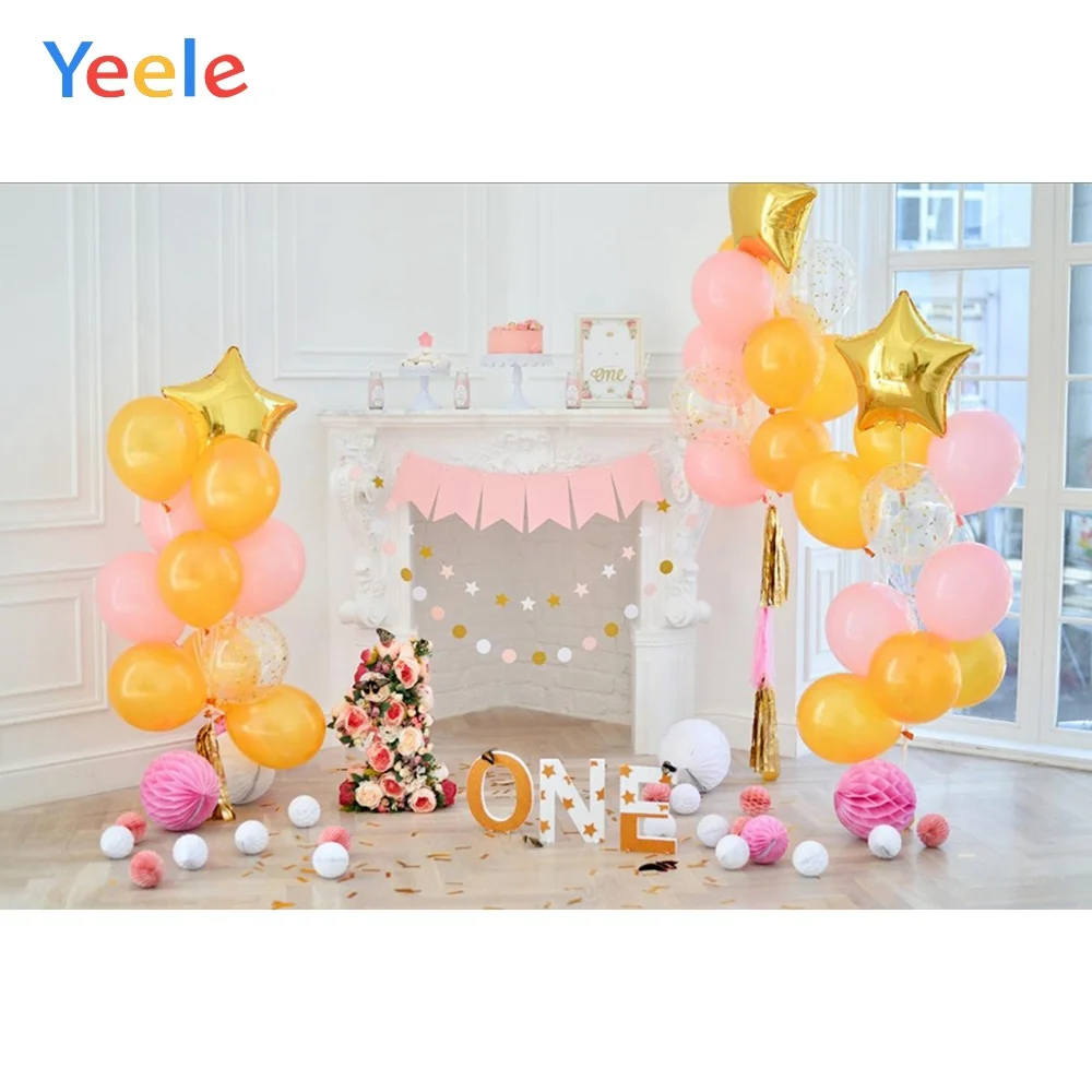 Yeele 1st день рождения фотостудия шары торт фотографии фоны персонализированные фотографические фоны для фотостудии