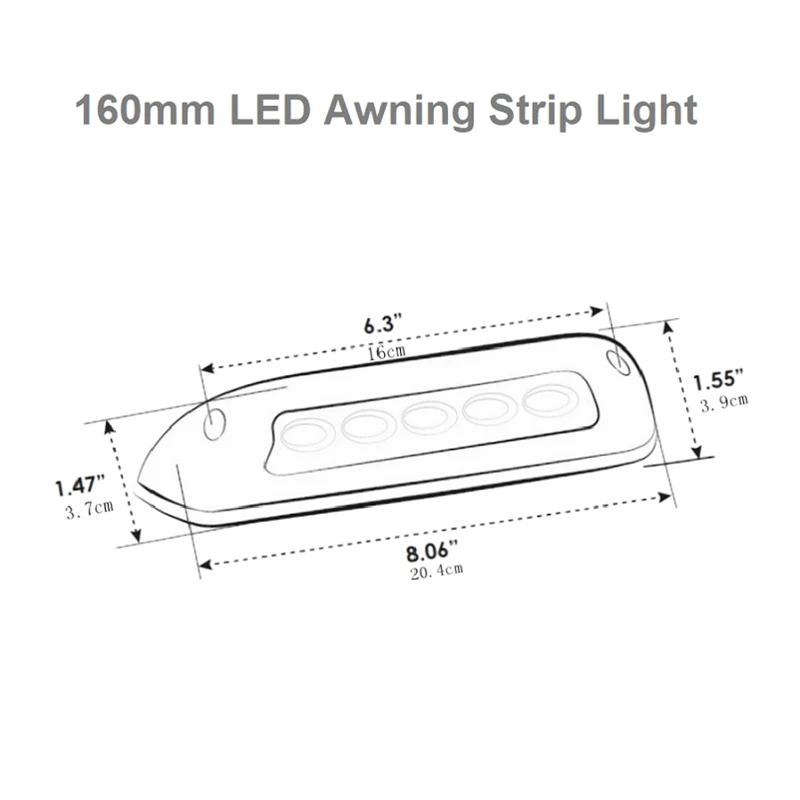 12 В Led Rv светильник для крыльца с тентом Ip67 Водонепроницаемый светодиодный светильник для морского каравана кемпера прицепа наружная лампа для кемпинга черный