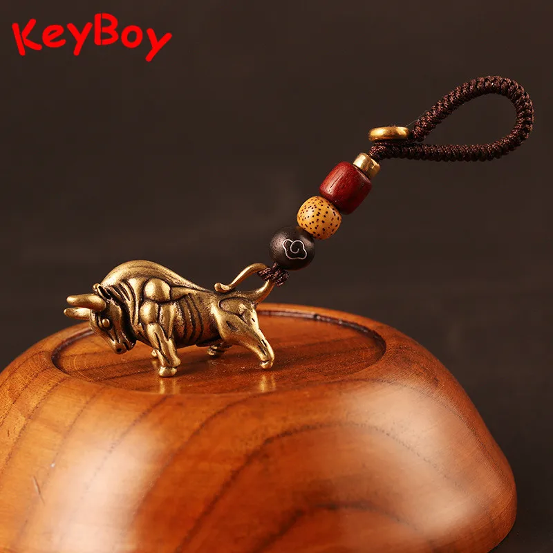 Dragon Keychain Car Key Ring Men Gift Decoration Lucky Brass Waist hanged