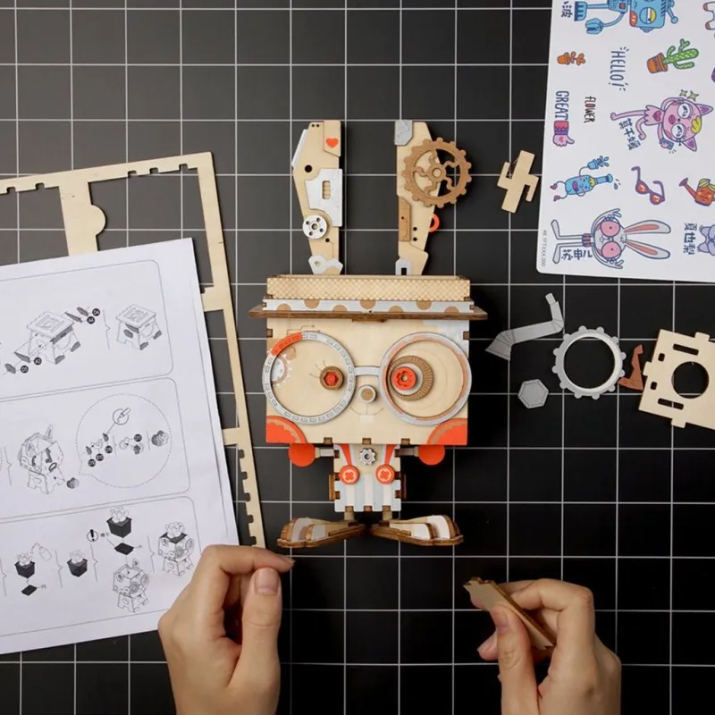 Деревянные игрушки мультфильм 3D Пазлы ручной сборки цветочный горшок Kawaii кенгуру 3D модель деревянная головоломка образовательная игрушка для детей