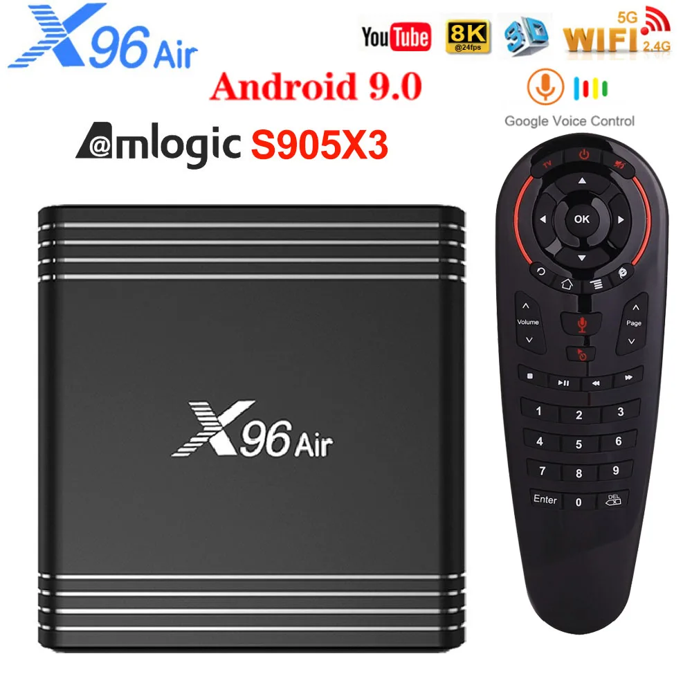 X96 Air 4 Гб 64 ГБ Android 9,0 ТВ приставка Amlogic S905X3 четырехъядерный 2,4G 5G Wifi BT4.1 8K поддержка Youtube Netflix X96 Air Smart tv приставка