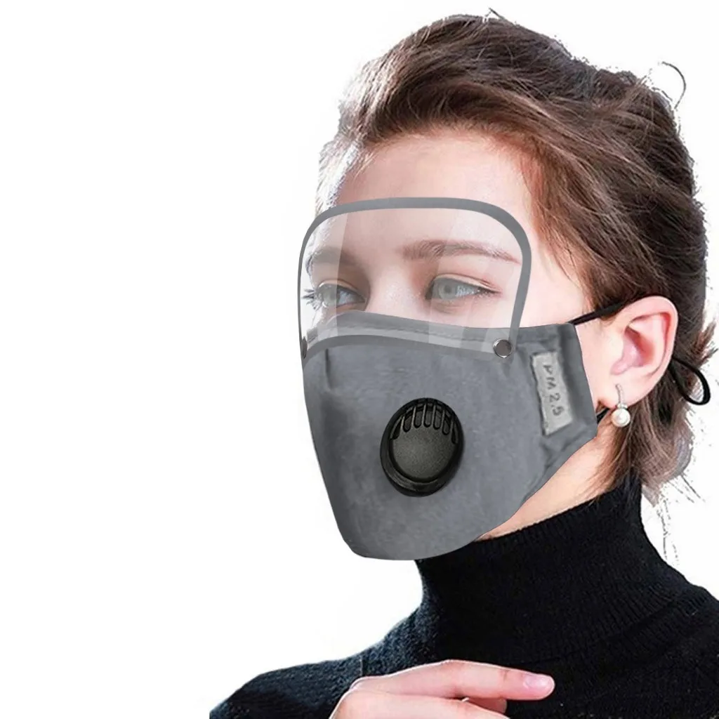 Модные Взрослые Моющиеся Многоразовые маски для лица с фильтром и съемным щитом