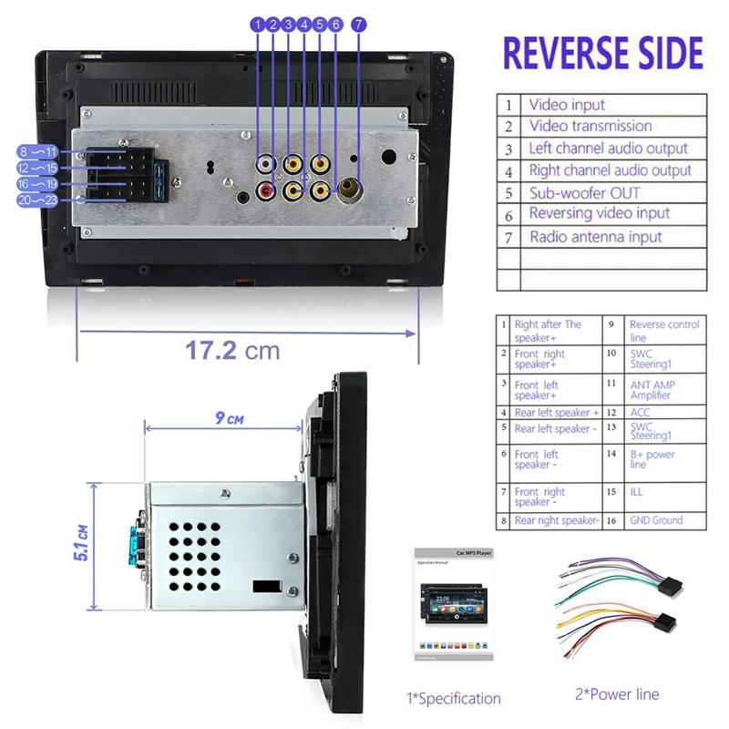 

Car Multimedia Stereo, 2 Din 9 inch MP5 Player Automatic Audio Player Bluetooth USBTouch-Mirrorlink No Android