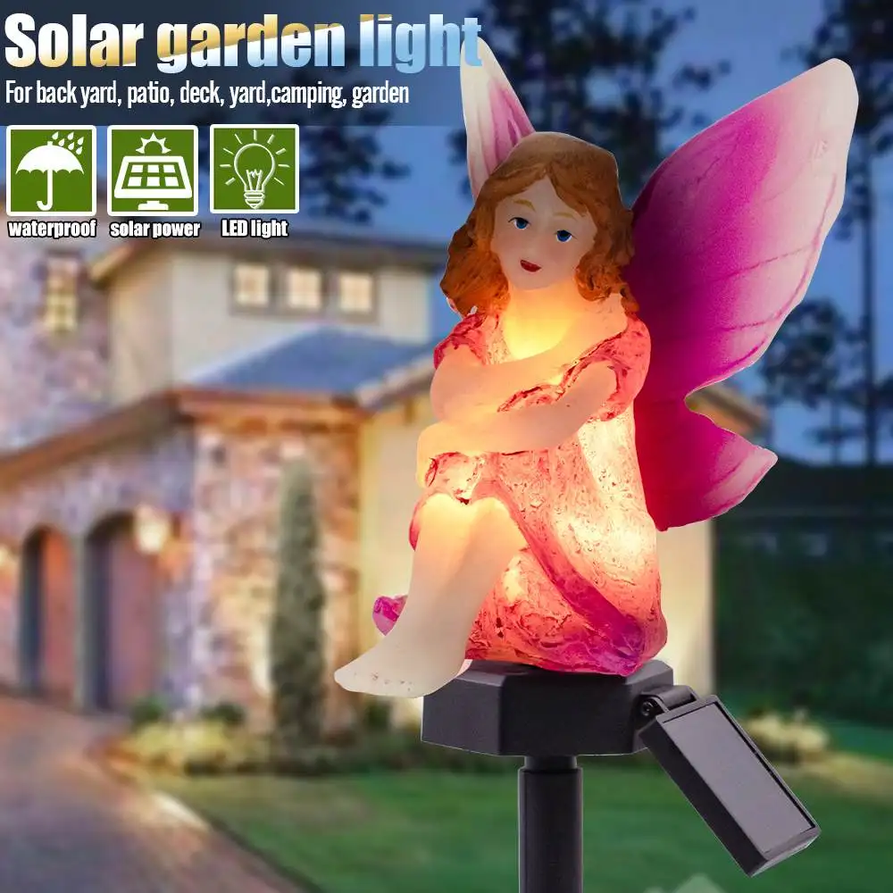 

Flower Fairy LED Solar Light with Solar Panel Outdoor Waterproof IP65 Night Light Lawn Landscape Lamp Garden Decoration Lighting