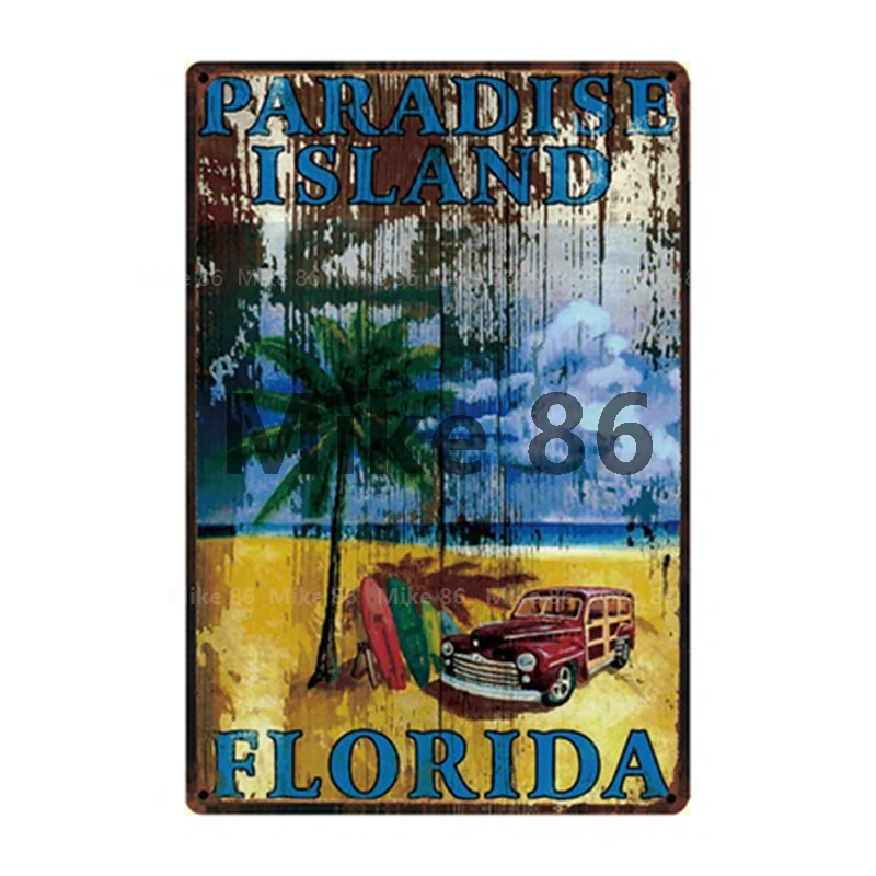 [Mike86] Добро пожаловать в TIKI BAR ALOHA летний лагерь металлический знак оловянный плакат домашний Декор Бар настенная живопись 20*30 см размер DD-16 - Цвет: y-2513