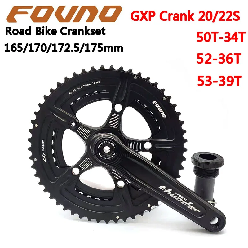 

Fovno GXP Bicycle Crank Aluminum Alloy Road Bike Crankset 165/170/175mm 22s 50-34T Bicycle Crank for Shimano Sram Bicycle Parts