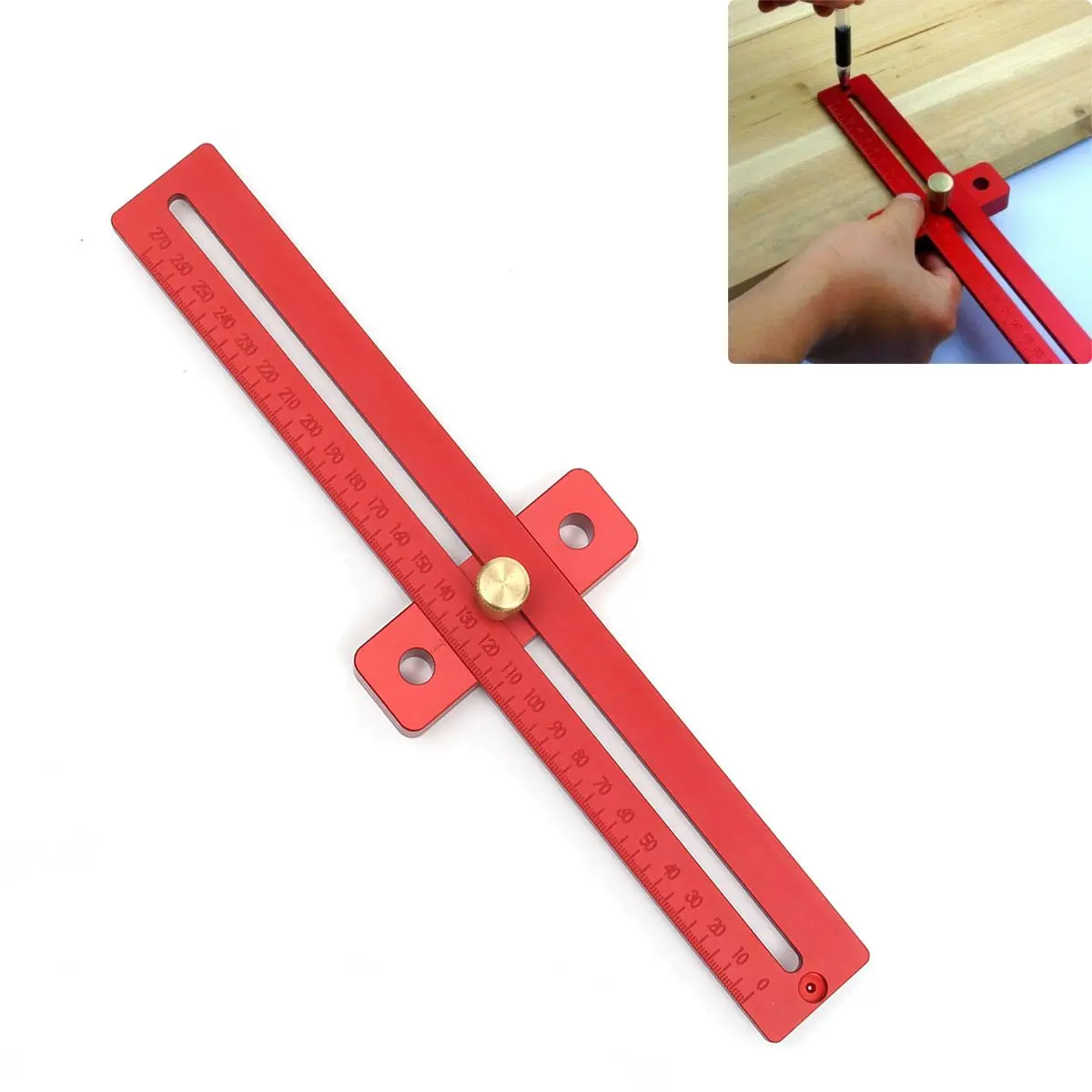 

Aluminum 270mm Scale Wood Measure Ruler Straight Line Drawing Woodworking Tool