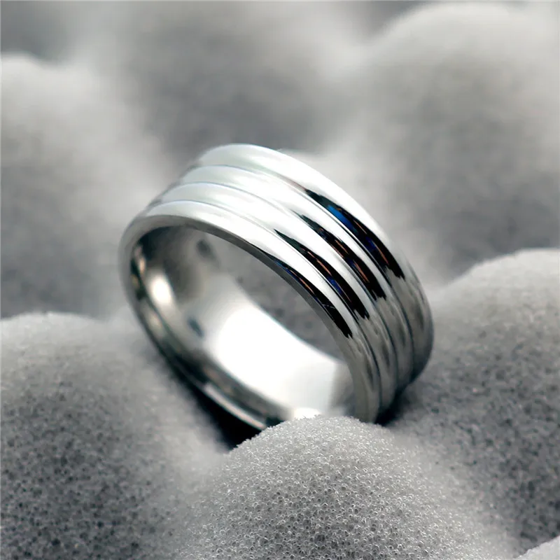8mm Silver Хит! Мужские кольца на палец, титановое кольцо из нержавеющей стали, Золотое кольцо 8 мм, мужские подарки, свадебные мужские ювелирные изделия - Цвет основного камня: 8mm Silver