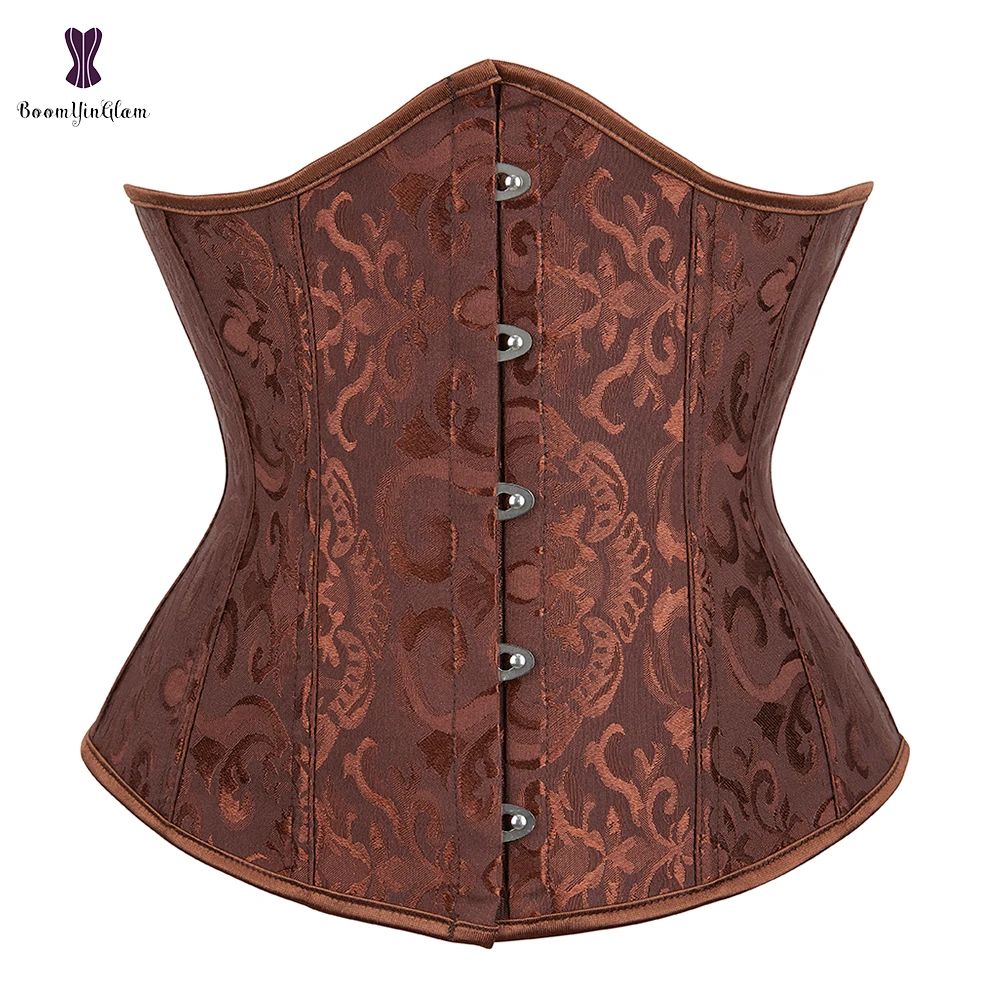 Wholesale Dropshipping Corset Underbust Waisttrainer Gothic Boned Chest Binder Gorset Sexy Femme Floral Plus Size Korsett Women
