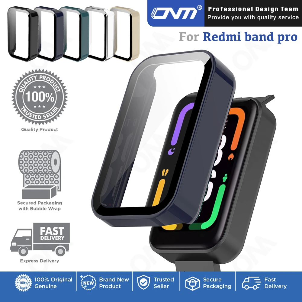 Protective Case for Xiaomi Redmi Smart Band Pro Screen Protector for Redmi Smart Band Pro PC Hard Cover With Tempered Glass film