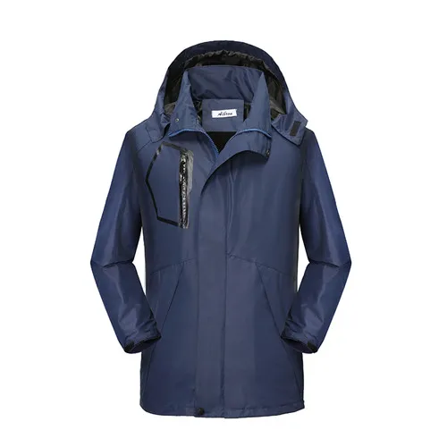 Мужские Водонепроницаемые куртки VogueJackets в армейском стиле, Мужские дышащие демисезонные тонкие куртки - Цвет: Тёмно-синий