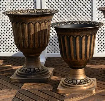 Декоративные антикварные горшки и урны для дома и сада - Цвет: antique brass