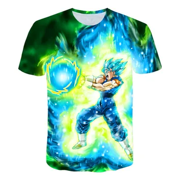

2019 children's animation dragon balls gokus 3D short-sleeved summer boy girl handsome boy T-shirt tops