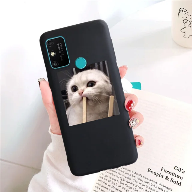 For Huawei Honor 8S 8A 8C 8X 6X 6C 9A 9C 9S 9X Lite 7C 7A Pro Case Cute Cat Matte Candy Silicone Cover Honor V10 V20 V30 X10 V9 001U131