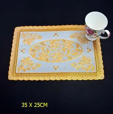 6pcs 6 шт. бронзовые кружева ПВХ коврик для столового стола Золотой подстаканник водонепроницаемый изоляционный коврик посуда принадлежности для ресторанов - Цвет: 6pcs