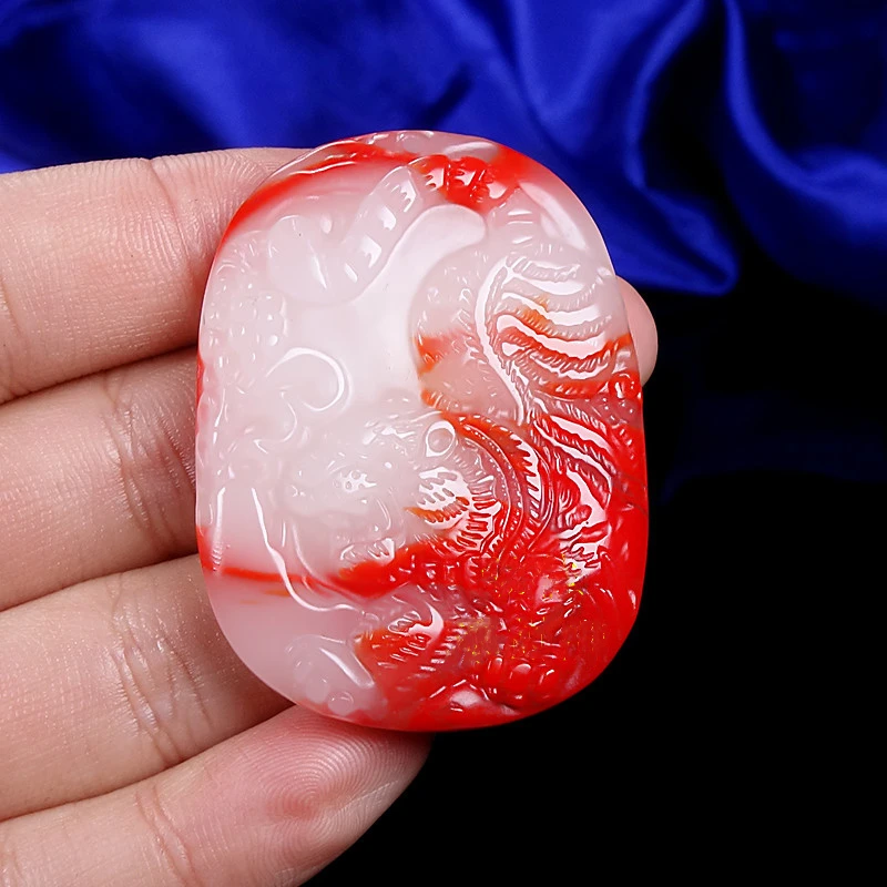 

Natural Chicken Blood Hand Carved Tiger Pendant Fashion Boutique Jewelry Men's and Women's Zodiac Necklace Gift Accessories