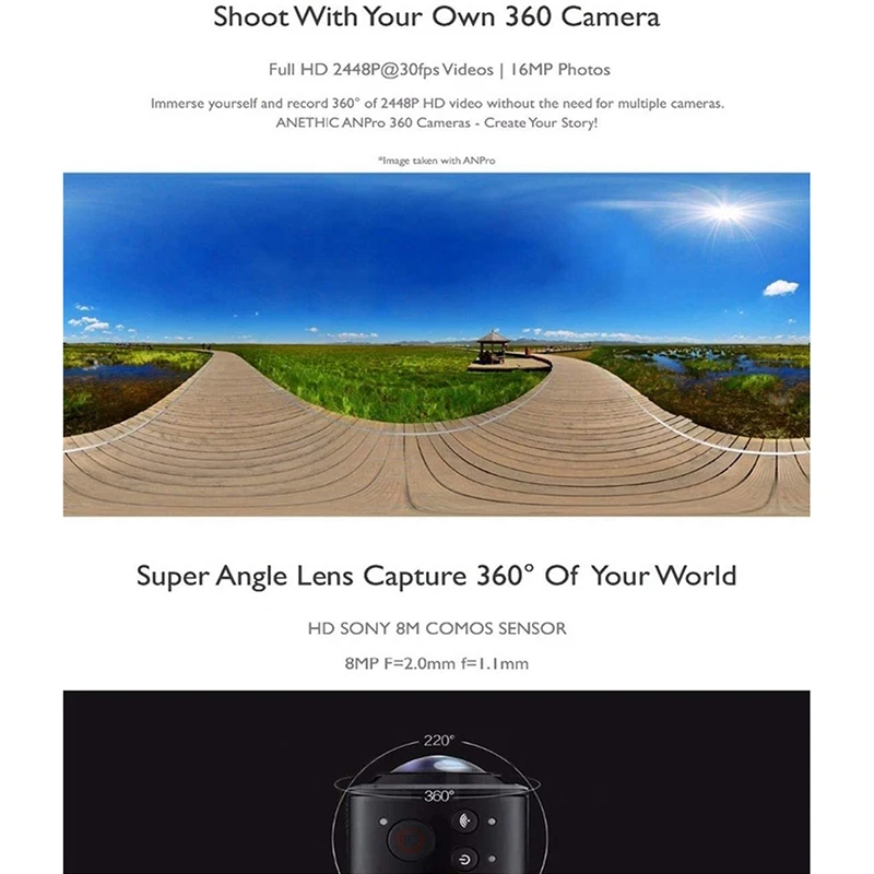 Wireless Panoramic Action Camera 3D VR Action