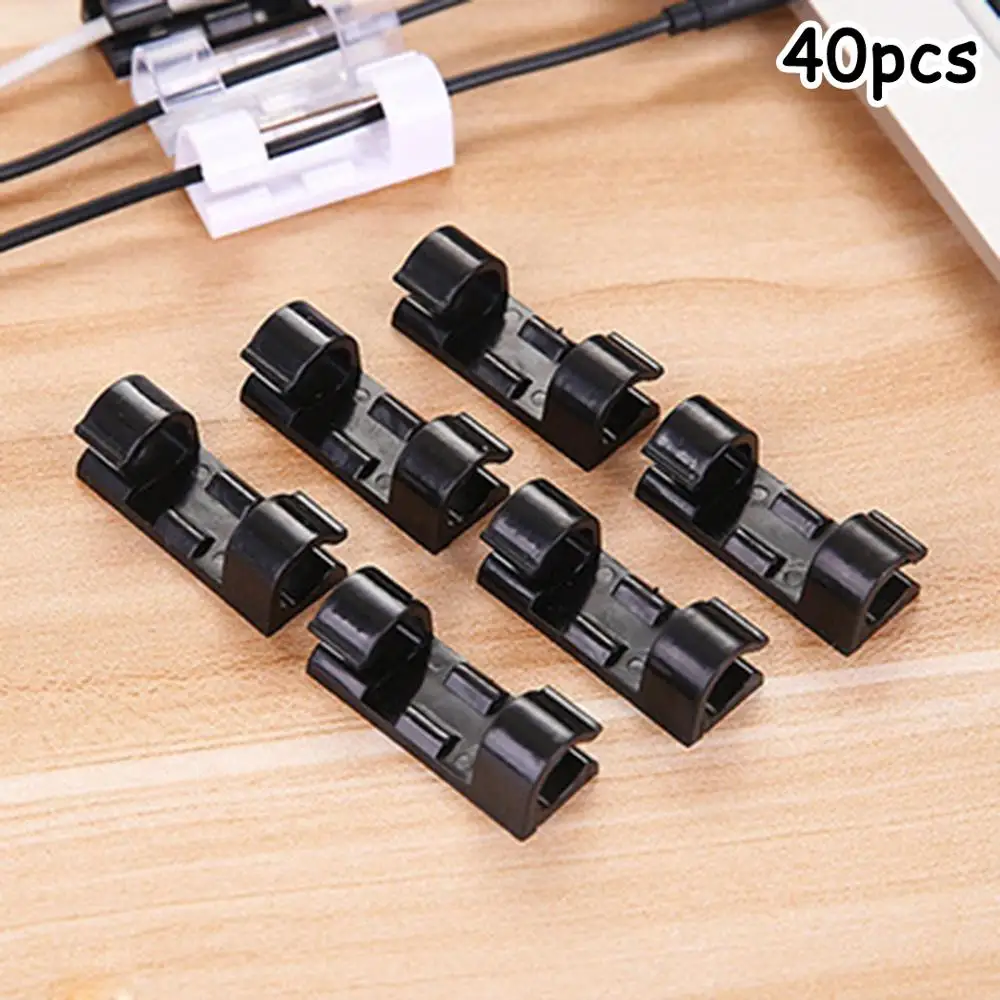 5/20PCS Self Stick Wire Organizer Line Cable Buckle Clips Clamp Table Wall  Fixer Fastener Holder on Data Telephone Line Winder