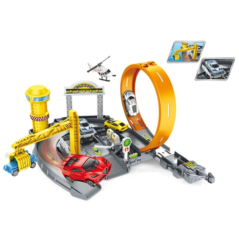 

1 Set Simulated Plastic Business Lot Track Car Vehicles Model Toys Kids Children Early Learning Educational Puzzle Gifts