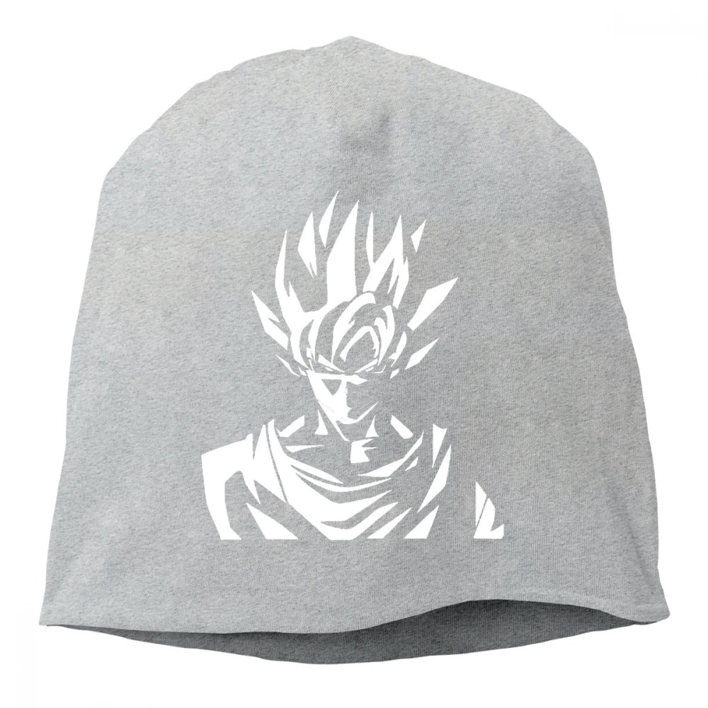 Серый Dragon Ball Z Goku принт вязанная хлопковая шапка Skullies унисекс для мужчин и женщин хеджирующая шапка весна осень уличная хип-поп шапка шапочки - Цвет: Серый
