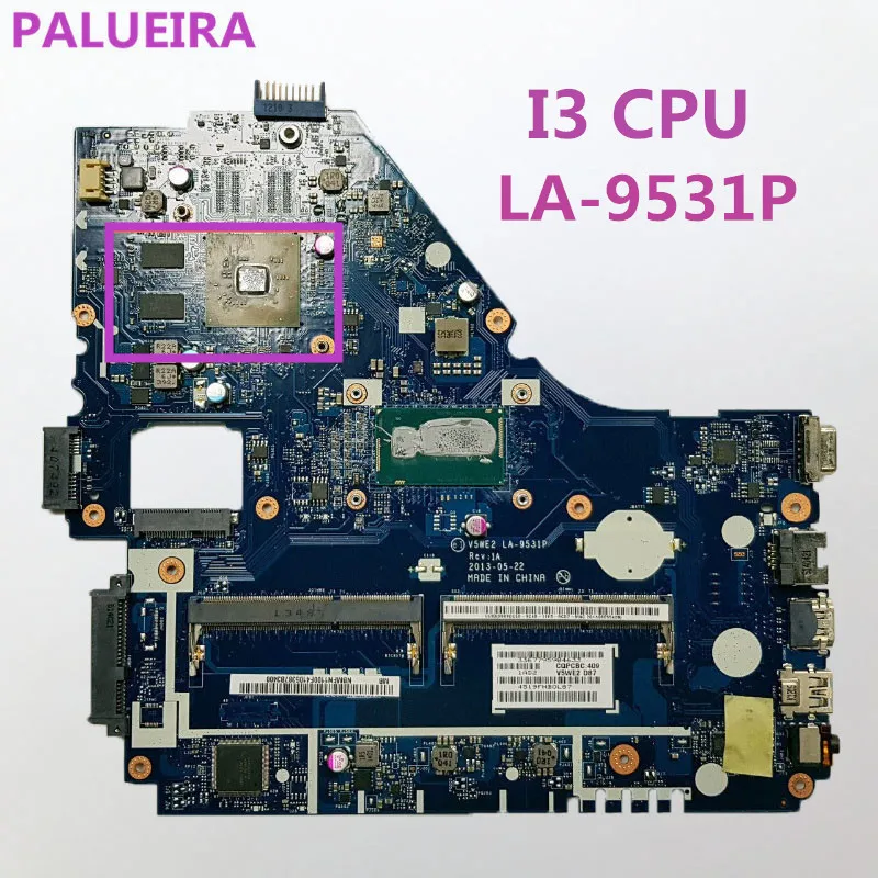 PALUBEIRA материнская плата для Acer E1-572 E1-572G Материнская ноутбука V5WE2 LA-9531P с i3
