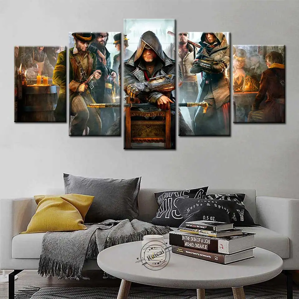 5 шт. HD игры Assassins Creed холст живопись плакаты и принты печатные настенные художественные настенные картины для гостиной домашний декор