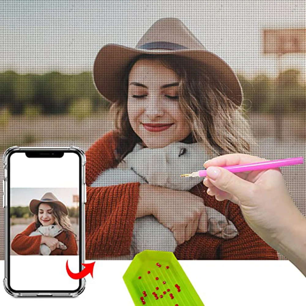 Алмазная живопись фото на заказ 5D Набор для вышивки крестиком сделай сам Dotz