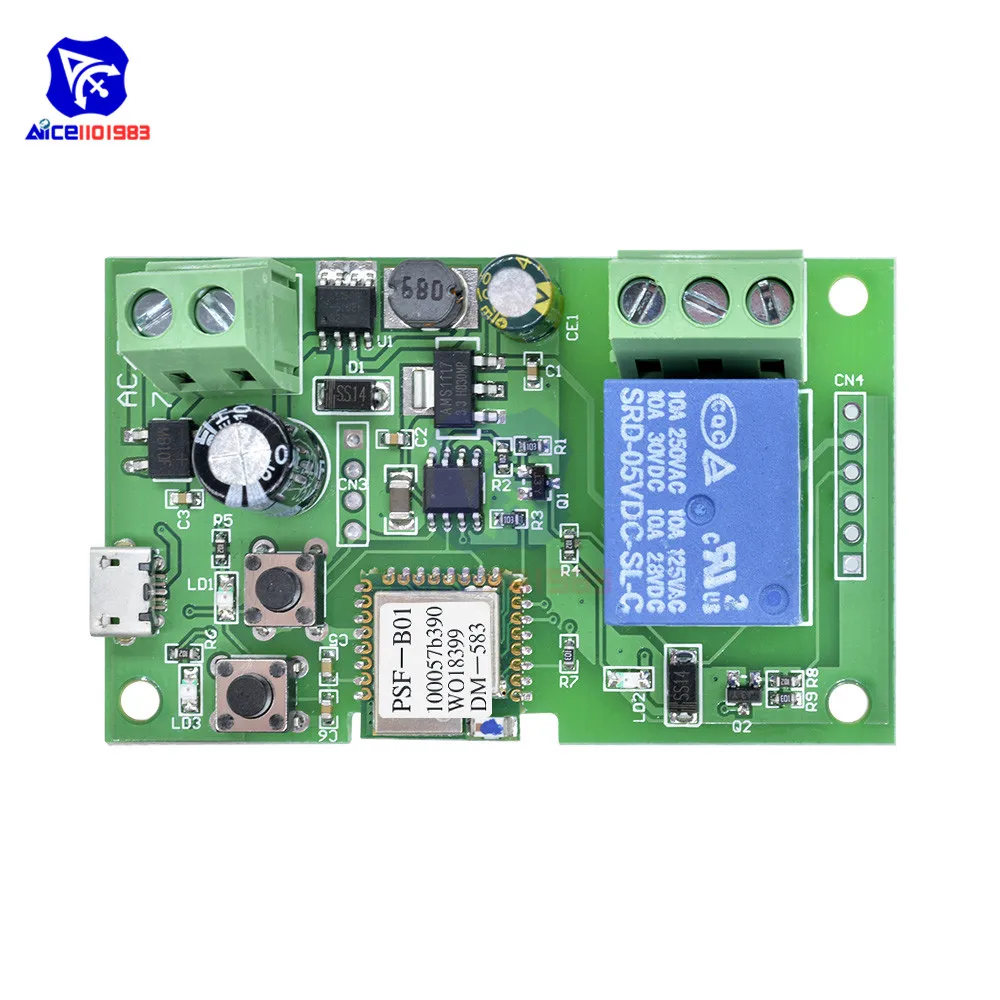 Diymore DC 5 V-12 V пробежку с встроенной функцией спуска затвора интеллектуальная беспроводная(Wi-Fi) Беспроводной переключатель релейный модуль с помощью приложения Управление