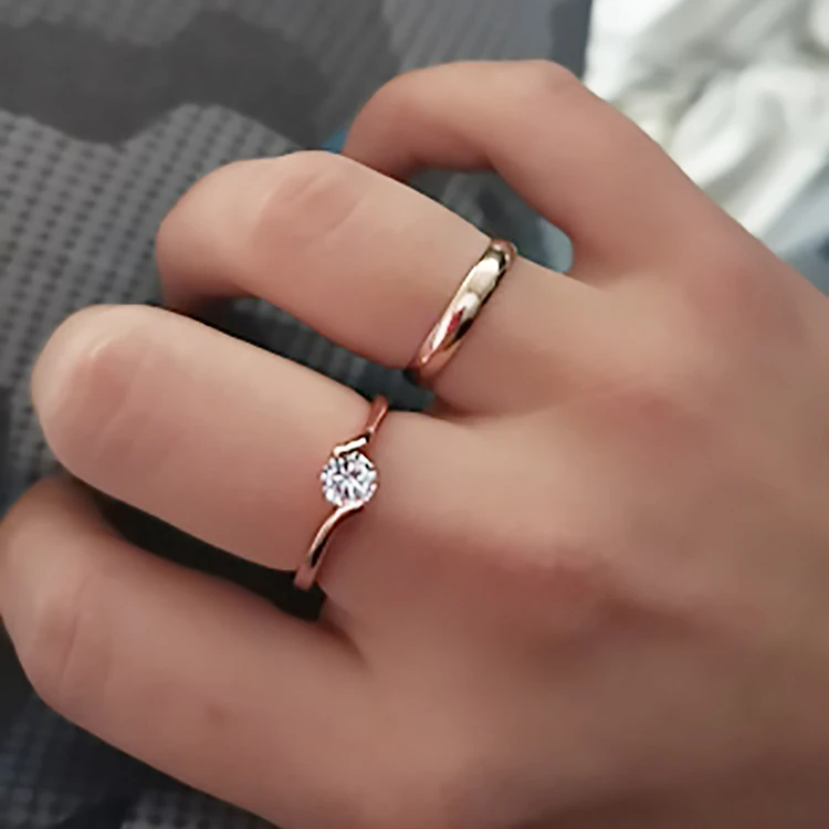 Double Fair Zirconia Engagement Rings For Bride Women Wedding Jewelry Finger Accessories Gift DFR198