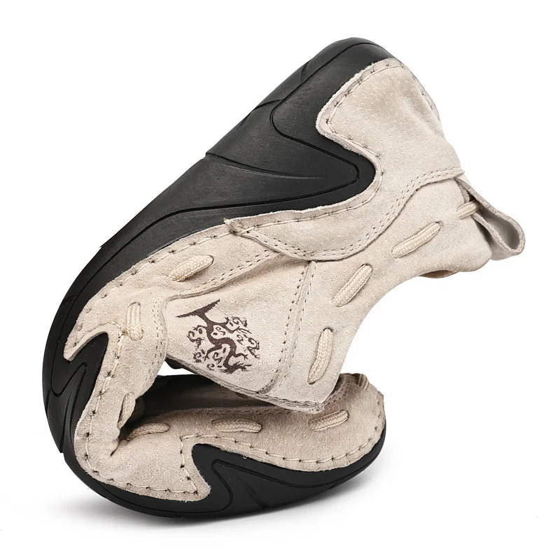 Men Casual Shoes Leather Fashion Men Sneakers Handmade Breathable Mens Loafers Moccasins Luxury Brand Boat Shoes Plus Size 38-48 - Image 2