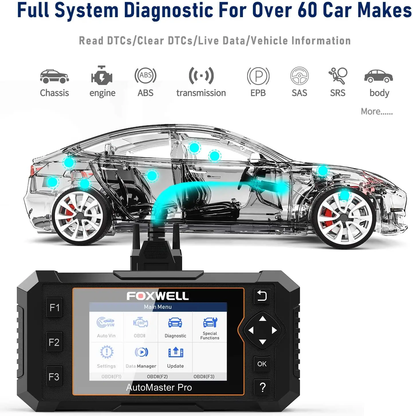 Foxwell NT644 Elite Профессиональный OBD 2 диагностический Автомобильный сканер