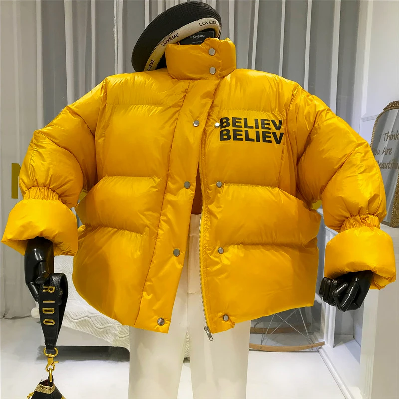 

Casual Womens Winter Coats Thick New Wide-waisted Zipper Solid Womens Winter Fashion 2019 Chaquetas Mujer Invierno Yellow Blue