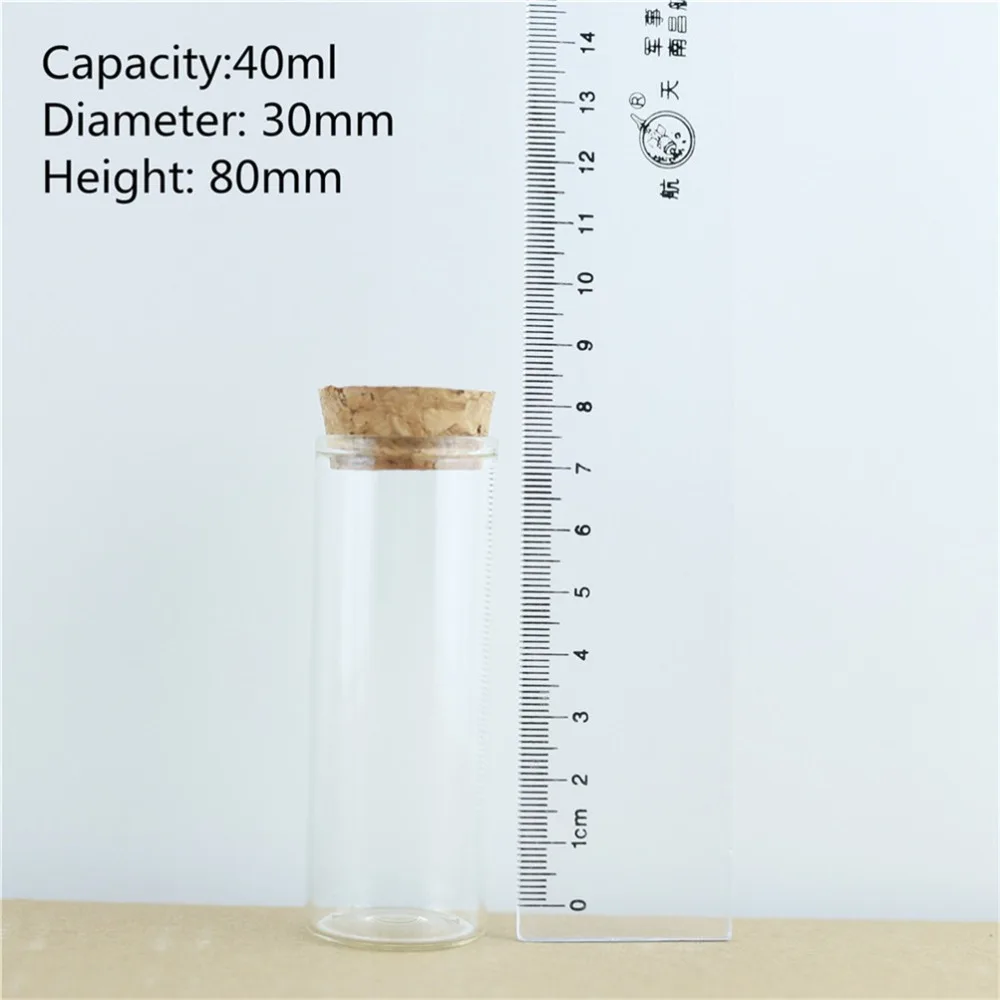 24pcsLot Tiny Cork In Vitro Thick Glass Bottles Wishing Bottle Glass Cork Stopper Jars Storage Souvenir Container (26)