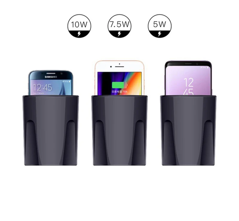 10 Вт автомобильное беспроводное зарядное устройство с usb-выходом для iphone XR/X/8 Airpods 2 SAMSUNG Galaxy S9/S8/Note10/Note9 Автомобильный держатель для зарядки
