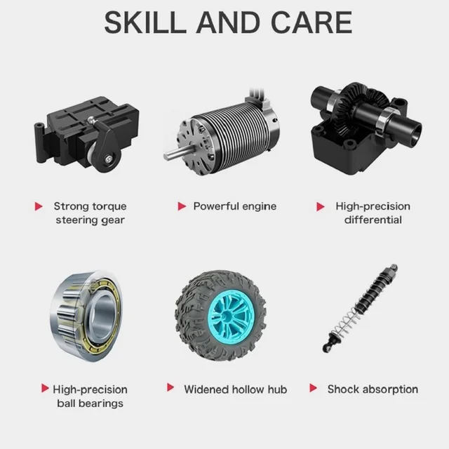 RC Car 50km/h High Speed 4WD Racing Truck Cars Crawler Big Foot Off Road Remote Control Drift Quality Toy for Kids Gift Boys 3