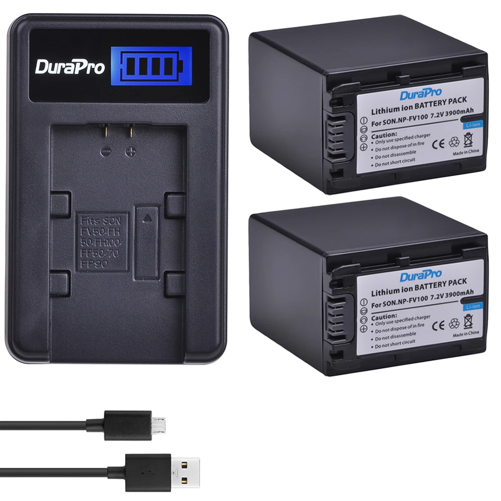 Bateria e Carregador para Sony Np-fv100 np Fv30 Fv50 Fv60 Fv70 Pxw Z90 X70 Nex-vg30e Hxr Nx70 Nx80 Mc80 3900mah - Image 4
