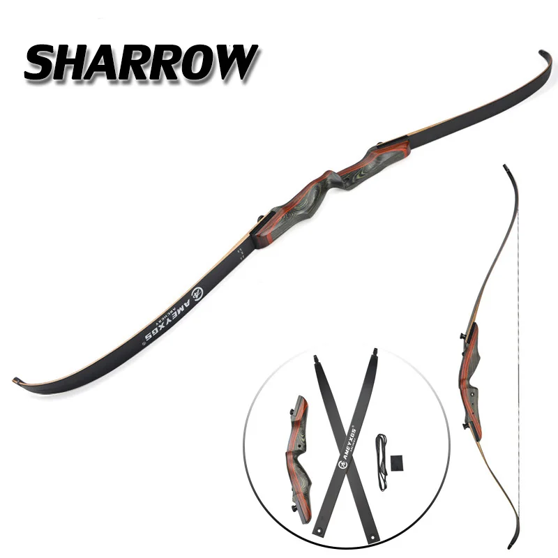 1pcs 62inch Recurve Bow 20-50lbs Black Bow Limbs High-strength Maple, Iaminated Sheet Material Wood Longbow Hunting Shooting