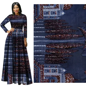 

2020 new african real wax print fabric for wedding party dress 3/6yards diy sewing materials ankara nigerian veritable wax