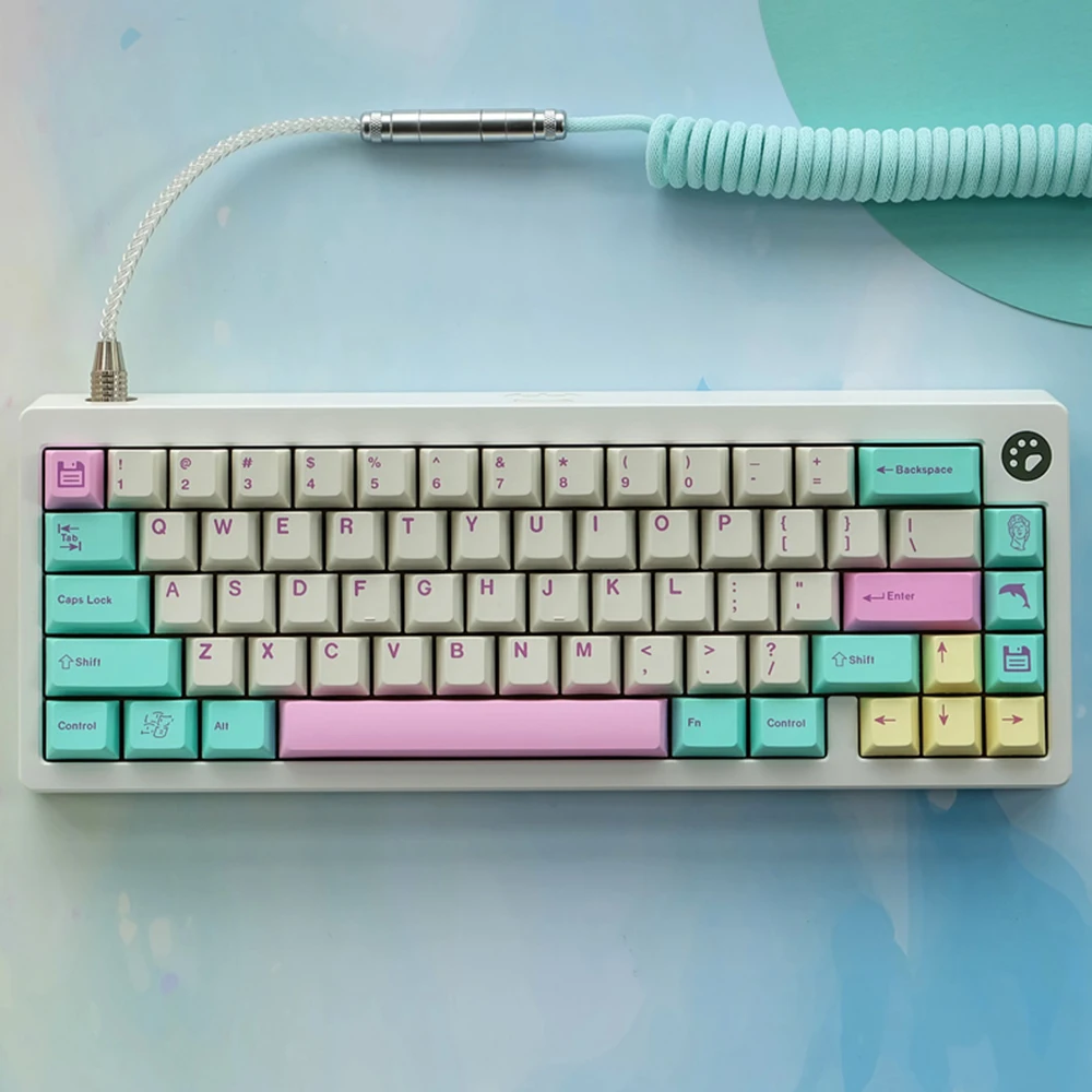 Analog Dreams Blue White Pink Yellow Keycaps For Cherry Gateron Kailh