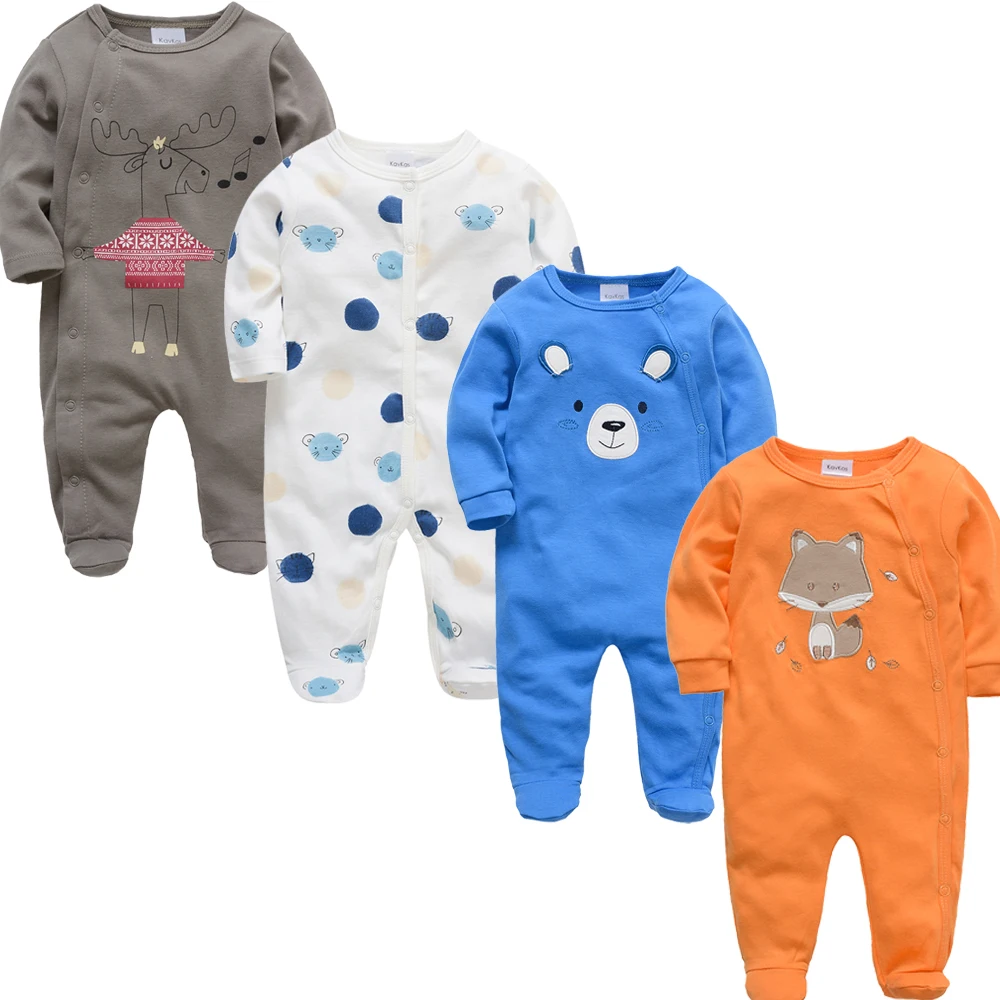 Новинка, 3 4 шт./партия, одежда для маленьких девочек, roupa de bebes, одежда для маленьких мальчиков, комплект одежды для малышей с рисунком, хлопковый комбинезон для новорожденных 0-12 месяцев - Цвет: 86394043