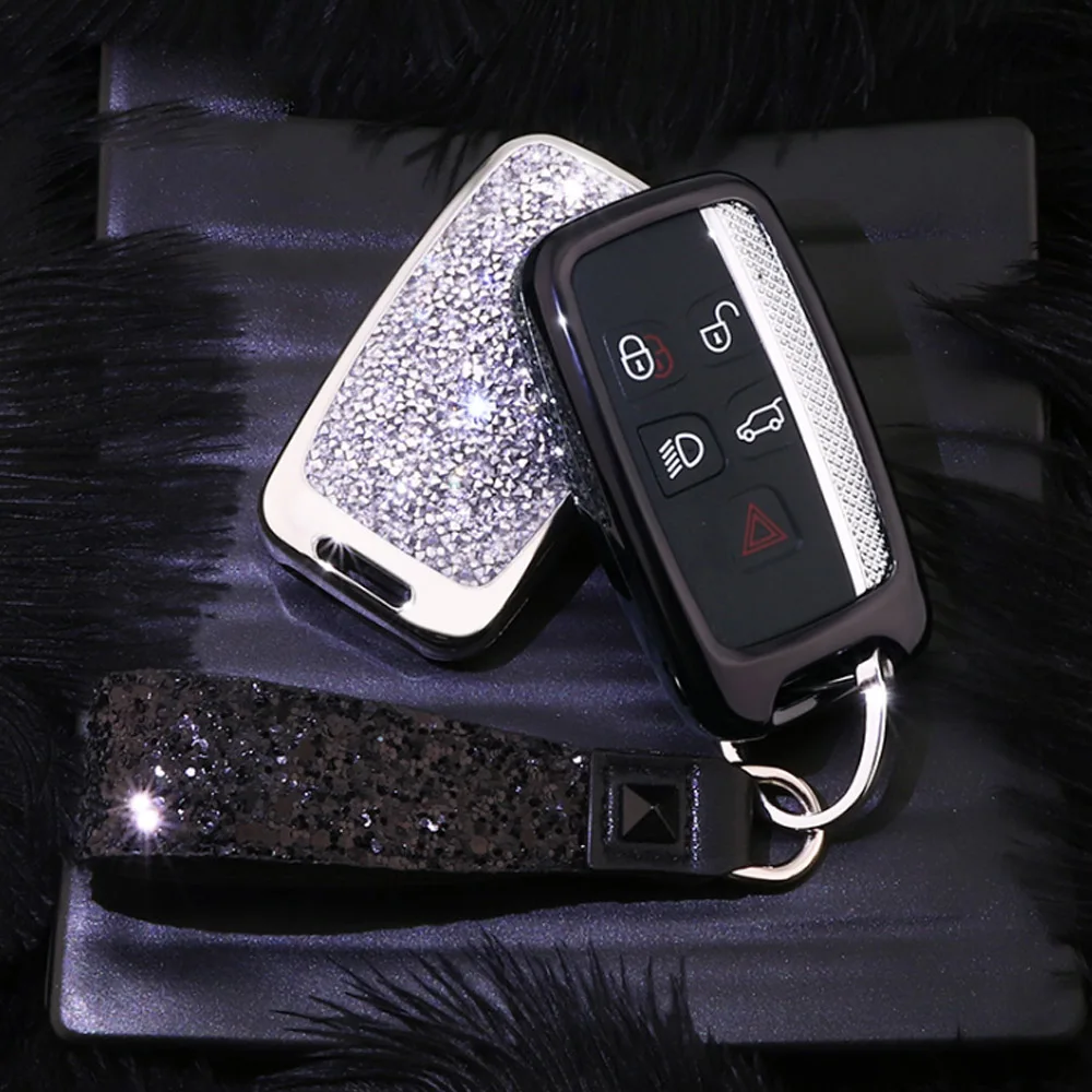 Алмазный чехол для ключей для Land Rover A9 Range Rover Sport Evoque freelander 2 Jaguar XE XJ Xjl XF C-X16 V12 гитара F X Typ